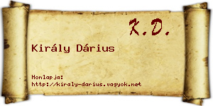 Király Dárius névjegykártya