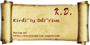 Király Dárius névjegykártya